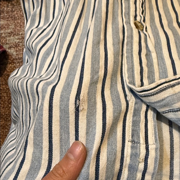 Vintage 90’s Coliseum World Explorer Blue Striped Button Down Shirt - Picture 6 of 6